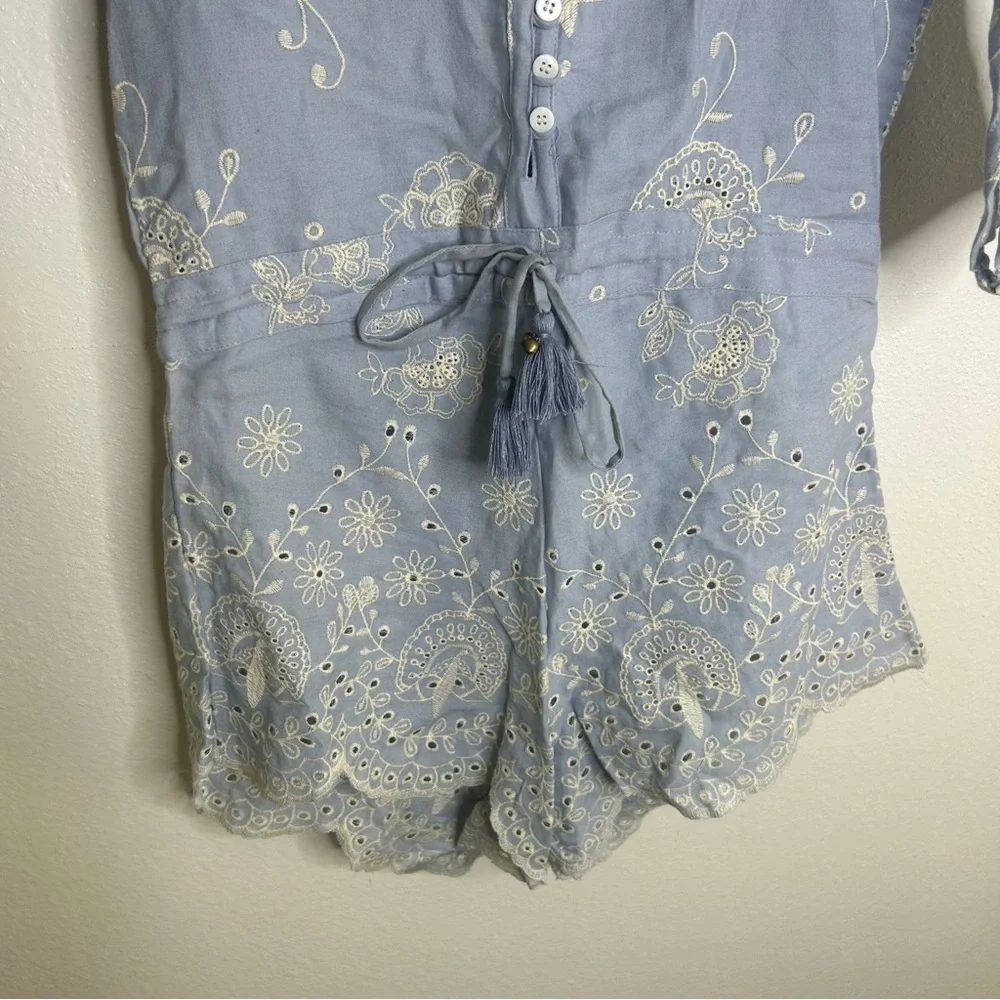 Spell & The Gypsy Casablanca Chambray Embriodered Romper Size Extra Small - Picture 8 of 14